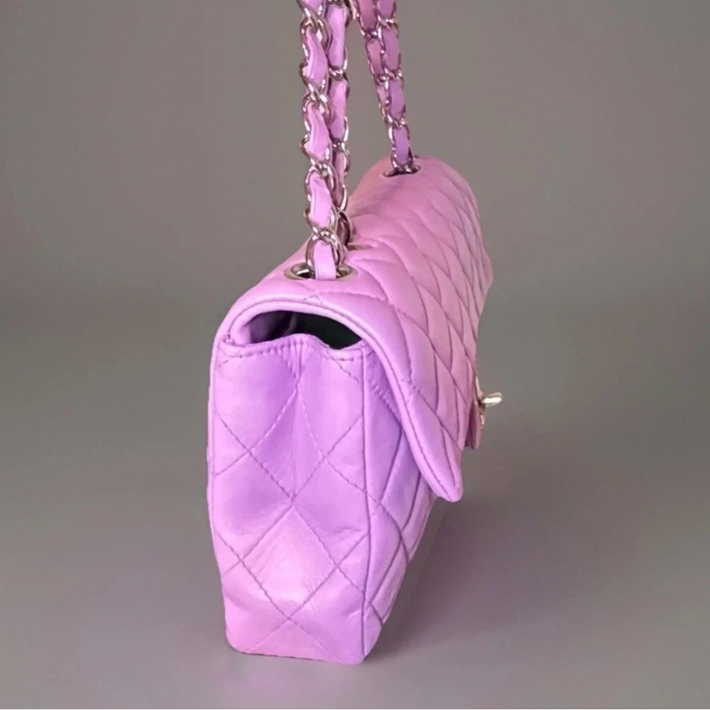 Chanel mauve Pink Quilted Lambskin Valentine's Day East West Single Flap Bag - Picture 5 of 10
